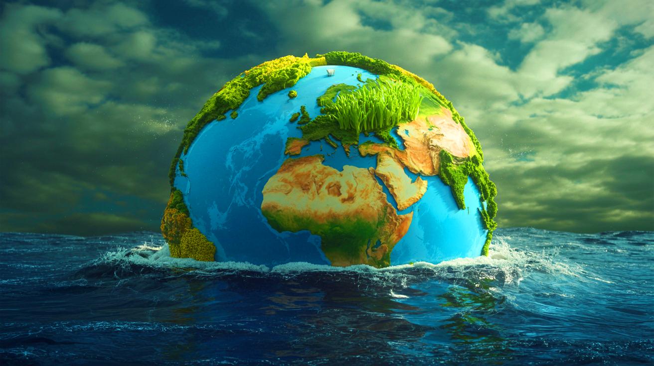 Illustration of a global map highlighting areas facing potential food shortages due to climate change and political instability (AI-generated). Credit: Ideogram.