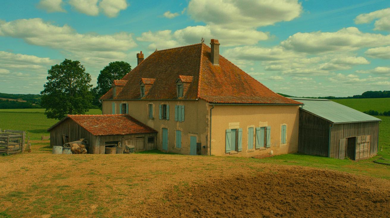 Illustration de la pression réglementaire sur les fermes françaises et leur impact sur le patrimoine rural (généré par IA). Credit: Ideogram.