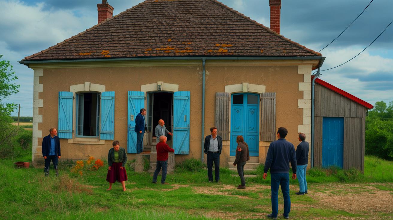 Illustration de la colère dans les campagnes françaises contre les lois de rénovation énergétique (généré par IA). Credit: Ideogram.