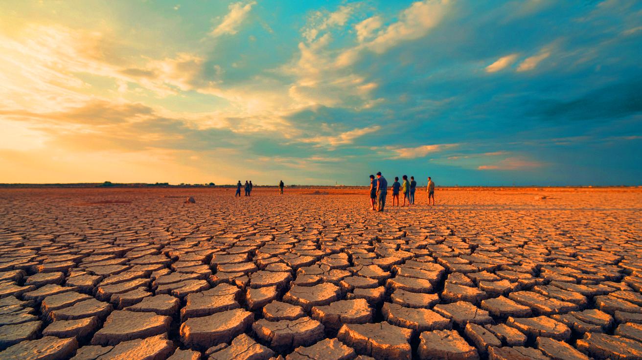Illustration of a parched landscape symbolizing water scarcity and future rationing measures (AI-generated). Credit: Ideogram.
